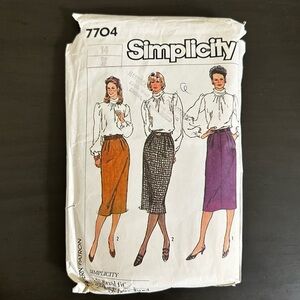 Vintage Sewing Pattern Simplicity Skirt Blouse Size 14 Princess Diana 1980 80s